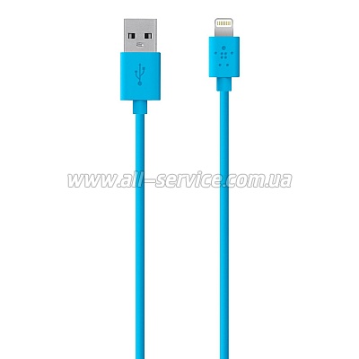  USB 2.0 Belkin LIGHTNING charge/sync cable 1.2m, Blue/ (F8J023bt04-BLU)