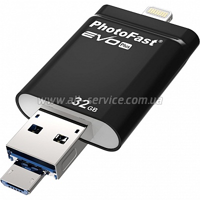 Флешка 32Gb PHOTOFAST i-Flashdrive EVO Plus Black (EVOPLUS32GB) Флешка 32Gb PHOTOFAST i-Flashdrive EVO Plus Black (EVOPLUS32GB)