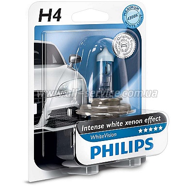   Philips H4 WhiteVision 4300K (12342WHVB1)
