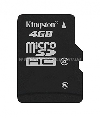   4GB Kingston MicroSDHC Class 4 (SDC4/4GBSP)