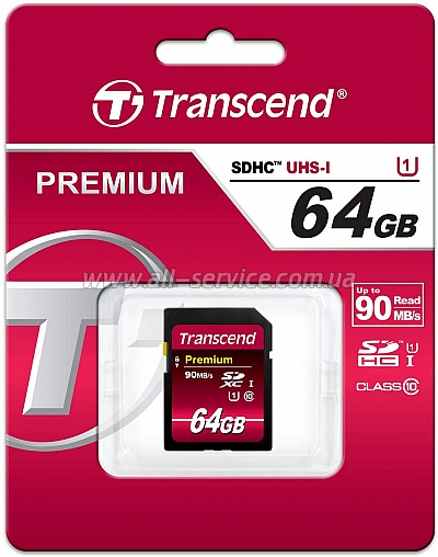   64GB Transcend Premium SDXC Class 10 UHS-1 (TS64GSDU1)