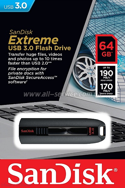  64Gb SANDISK USB Extreme (SDCZ80-064G-G46)