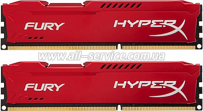  2x8Gb KINGSTON HyperX OC KIT DDR3, 1866Mhz CL10 Fury Red (HX318C10FRK2/16)