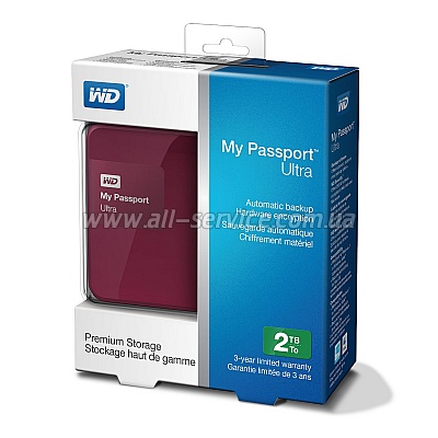  2TB WD 2.5 USB 3.0 My Passport Ultra Wild Berry (WDBBKD0020BBY-EESN)