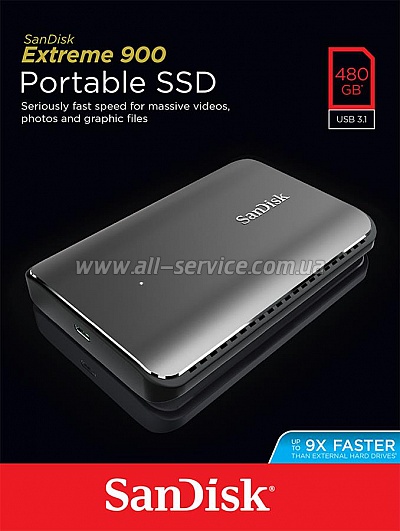 SSD  USB 3.0 SanDisk Extreme 900 480GB (SDSSDEX2-480G-G25)