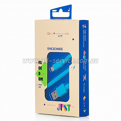  JUST Freedom Micro USB Cable Blue (MCR-FRDM-BL)