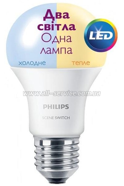   Philips LED Scene Switch E27 9.5-60W 3000K/6500K 230V A60 (929001155937)