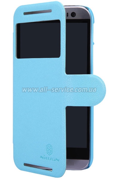  NILLKIN HTC ONE (M8) - Fresh Series Leather Case (Blue)