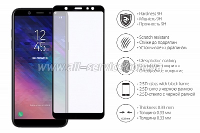   2E Samsung Galaxy A6+ 2.5D black border FG (2E-TGSG-GA6P-25D)