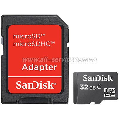   32GB SanDisk microSD + SD  (SDSDQM-032G-B35A)