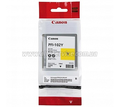  PFI-102Y Canon iPF500/ 600/ 700 yellow (0898B001)