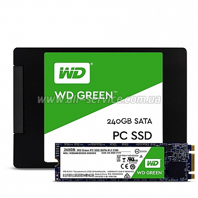 SSD  Western Digital M.2 2280 240GB TLC/GREEN (WDS240G1G0B)