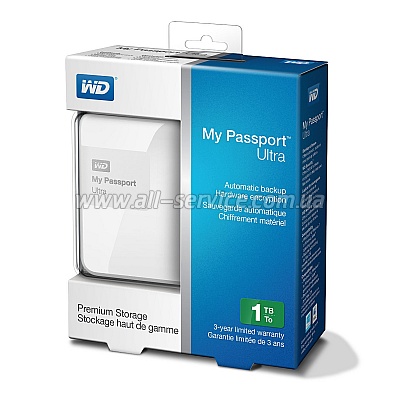  1TB WD 2.5 USB 3.0 My Passport Ultra Brilliant White (WDBGPU0010BWT-EESN)