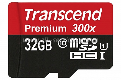   32GB TRANSCEND microSDHC Class 10 UHS-I Premium + SD  (TS32GUSDU1)