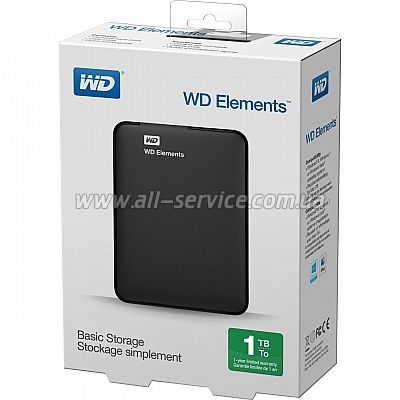  1TB WD 2.5 USB 3.00 5400rpm Elements Portable (WDBUZG0010BBK-EESN)
