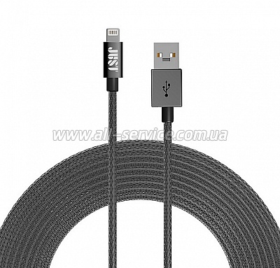  JUST Selection Lightning USB (MFI) Cable Grey (LGTNG-SLCN-GR)