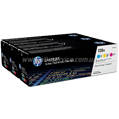   HP LJ 128A CYM CP1525n/ 1525nw/ CM1415fn/ 1415fnw (CE321A, CE322A, CE323A) Tri-Pack (CF371AM)