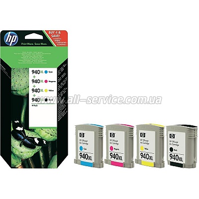  HP 940XL Black/ Cyan/ Magenta/ Yellow Combo Pack (C2N93AE)