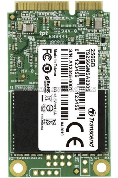 SSD  Transcend MSA230S 256 Gb mSATA 3D TLC (TS256GMSA230S)
