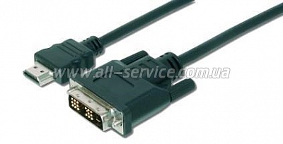  ASSMANN HDMI to DVI-D AM/AM 2m, black (AK-330300-020-S)