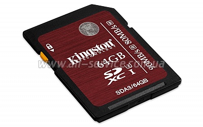   64GB Kingston Ultimate SDXC Class10 UHS-I U3 90Mb/s (SDA3/64GB)
