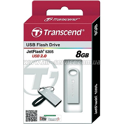  8GB Transcend JetFlash 520 Silver (TS8GJF520S)