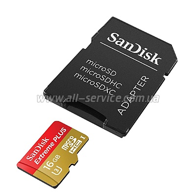   16GB SanDisk ExtremePlus microSDHC Class 10 (SDSQXSG-016G-GN6MA)