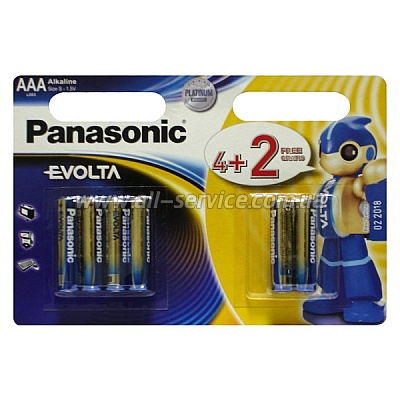  Panasonic EVOLTA AAA BLI (4+2) ALKALINE (LR03EGE/6B2F)