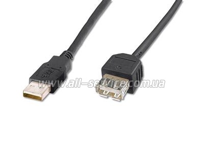  USB 2.0 (AM/AF) DIGITUS 1.8 Black/. bulk (AK-300200-018-S)