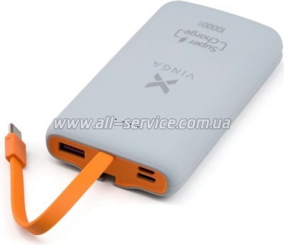   Vinga 10000 mAh SuperQC dark grey (VPB1SQSCDG)