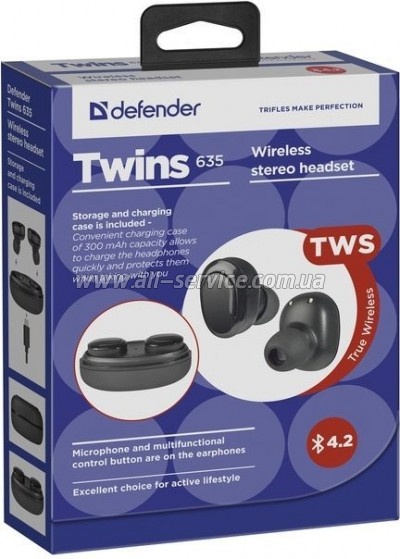 �������� Defender Twins 635 TWS Bluetooth Black (63635)