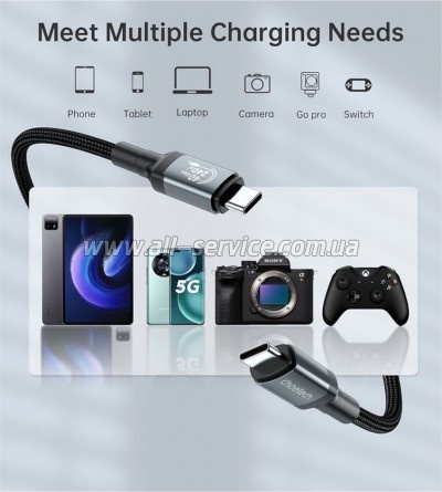 ���� ������ USB-C to USB-C 2.0m USB4 Gen 3 240W Choetech (XCC-1042)