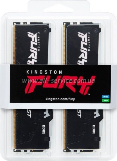     DDR5 16GB (2x8GB) 5200 MHz FURY Beast RGB Kingston Fury (ex.HyperX) (KF552C40BBAK2-16)