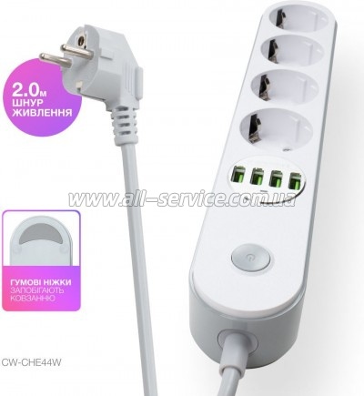 ������� ������ �olorWay 4 �������/ 4USB White 2M (CW-CHE44W)
