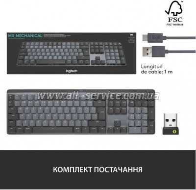 Logitech MX Mechanical Wireless Illuminated Performance Graphite (920-010757)