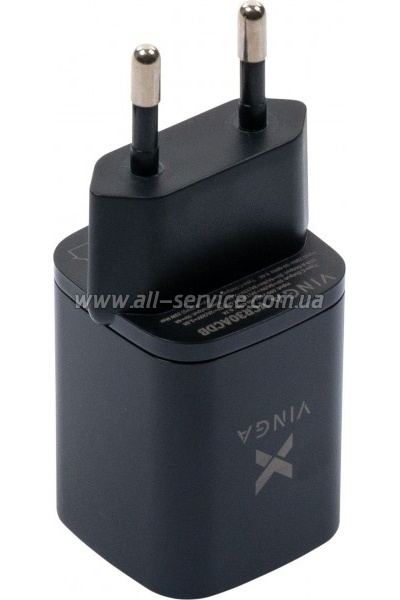 �������� ������� Vinga USB-C PD30W + USB-A QC30W Display 33W Max (VCR30ACDB)