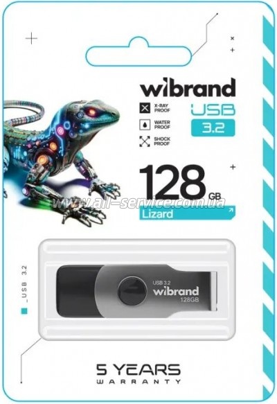  Wibrand 128GB Lizard Black USB 3.2 Gen 1 (USB 3.0) (WI3.2/LI128P9B)