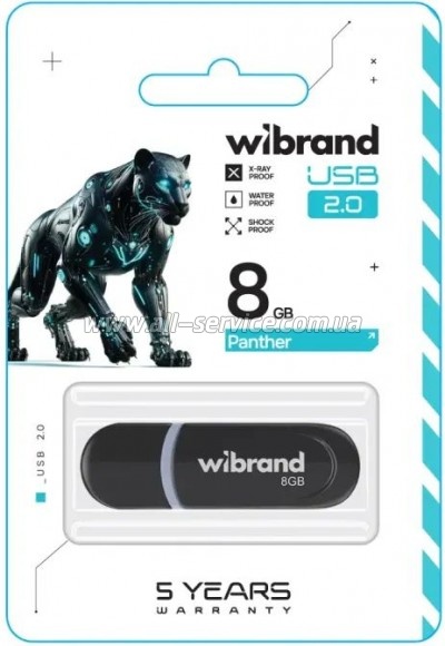  Wibrand 8GB Panther Black USB 2.0 (WI2.0/PA8P2B)