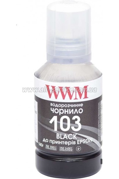  WWM Epson 103 Epson L3100/ 3110/ 3150 140 Black (E103B)