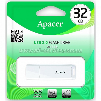  Apacer 32GB USB 2.0 AH336 Black (AP32GAH336B-1)