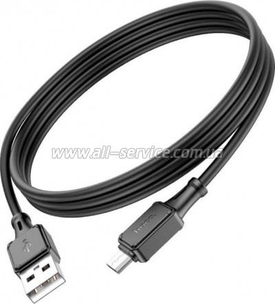 ���� ������ USB 2.0 AM to Micro 5P 1.0m Assistant silicone X101 black HOCO (6942007604055)
