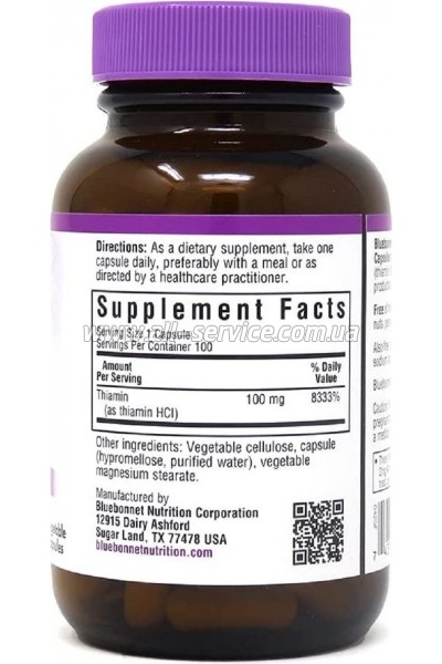  Bluebonnet Nutrition  B1 100 , Vitamin B1, 100   (BLB0425)