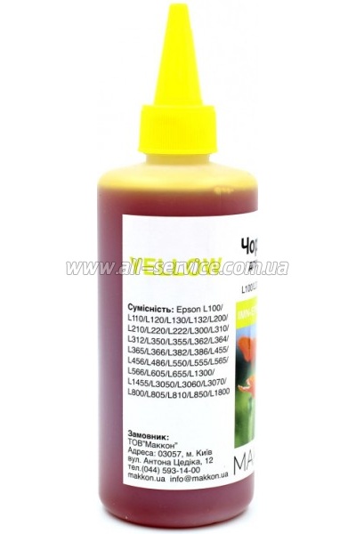  Makkon Epson L100/ L200/ L300/ L800 250  yellow (IMN-EPS-L100-250Y)