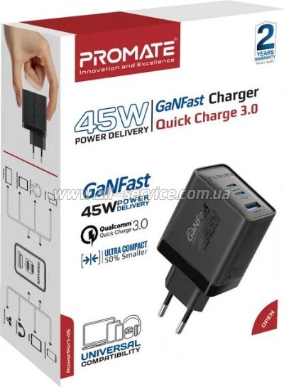 �������� ������� Promate powerport-45 45W Black (powerport-45.black)