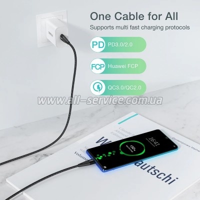 ���� ������ USB-C to USB-C 1.2m USB4.Gen 3 40 Gbps 240W Choetech (XCC-1040)