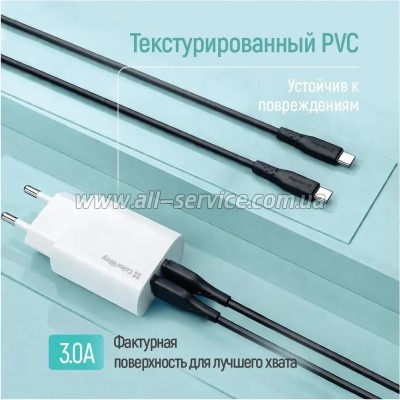 ���� ������ USB-C to USB-C 2.0m 3A 60W textured PVC black ColorWay (CW-CBPDCC095-BK)