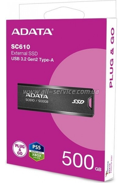  SSD USB 3.2 500GB SD610 ADATA (SC610-500G-CBK/RD)