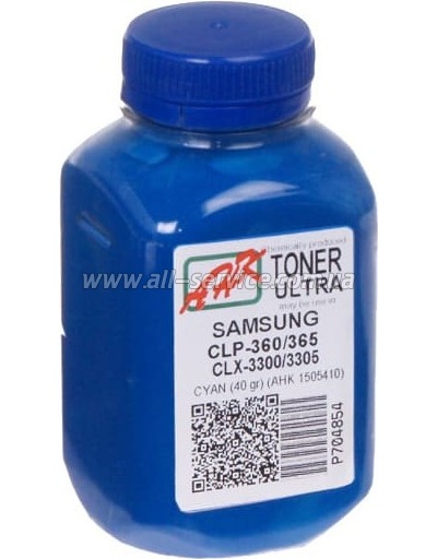 Тонер АНК Samsung CLP-360/ 365/ CLX-3300/ 3305 бутль 40г Cyan (1505410) Ultra color Тонер АНК Samsung CLP-360/ 365/ CLX-3300/ 3305 бутль 40г Cyan (1505410) Ultra color