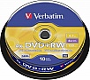 ���� Verbatim DVD+RW 4.7 GB/80 min 4x CakeBox 10 �� silver (43488)