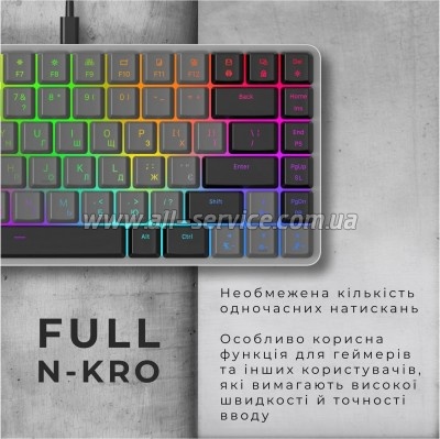  GamePro MK141R Red Swich Low Profile RGB USB Dark Gray (MK141R)